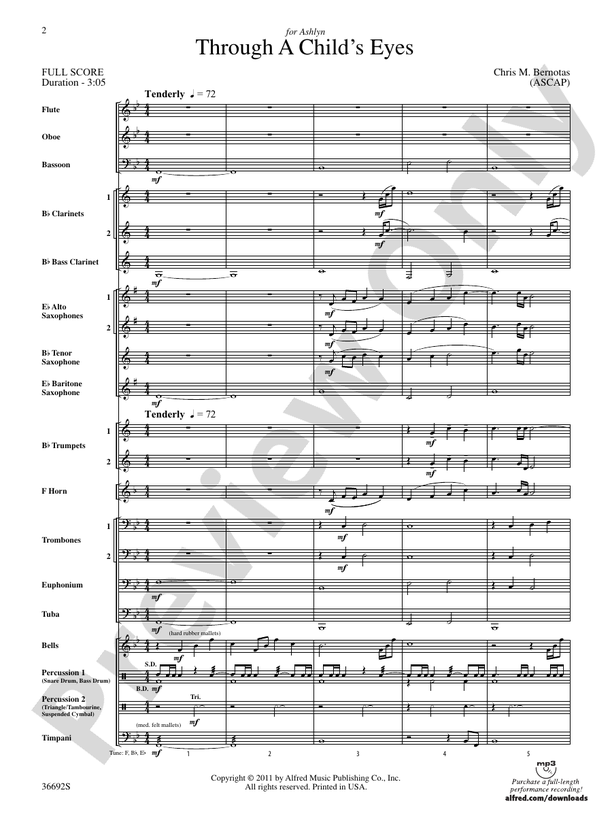 Through a Child's Eyes - Concert Band Conductor Score & Parts (Digital Download)