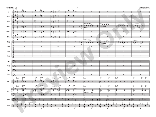 Santa's in Town - Jazz Ensemble Conductor Score & Parts (Digital Download)