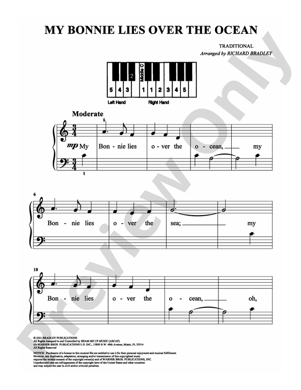 My Bonnie Lies Over the Ocean - Arr. Richard Bradley (DSM-PS-0010071) - Easy Piano (Digital Download)