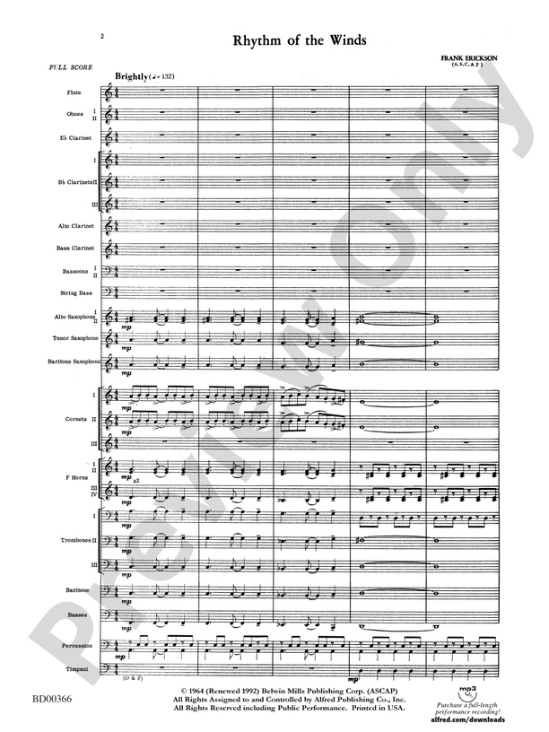 Rhythm of the Winds - Concert Band Conductor Score & Parts (Digital Download)