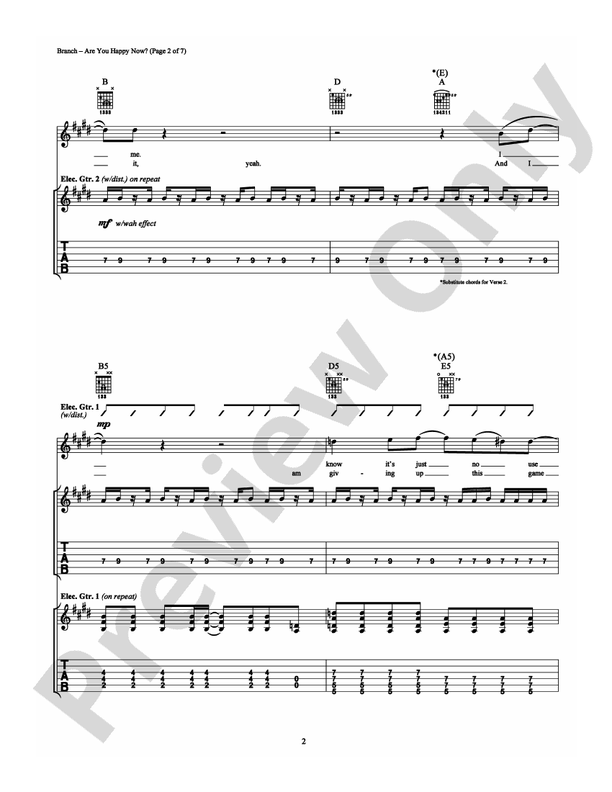 Are You Happy Now? - Guitar TAB (Digital Download)