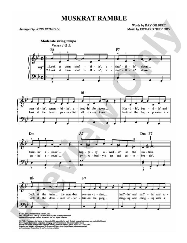 Muskrat Ramble - Arr. John Brimhall - Easy Piano (Digital Download)