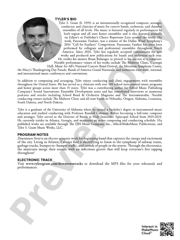 Downtown Strut (Flexible Arrangement) - Concert Band Conductor Score & Parts (Digital Download)