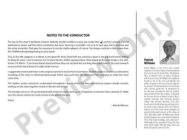Hefti Dose of Basie – Jazz Ensemble Conductor Score & Parts (Digital Download)