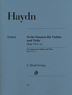6 Sonatas Hob VI:1-6 for Violin and Viola