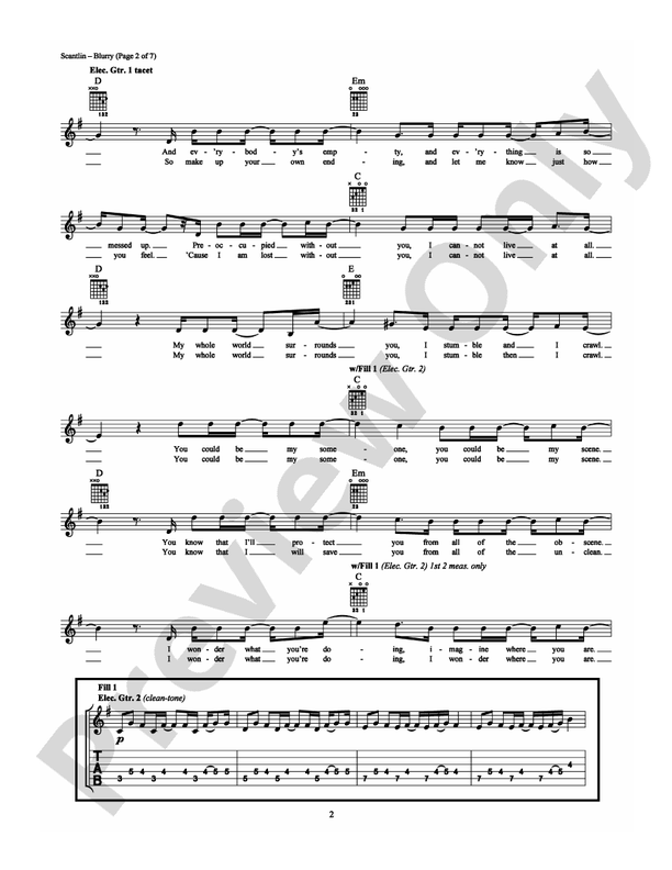 Blurry - Guitar TAB (Digital Download)