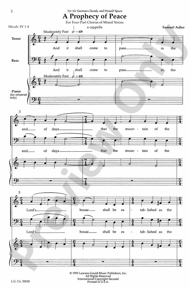 A Prophecy of Peace - SATB Choral Octavo (Digital Download)