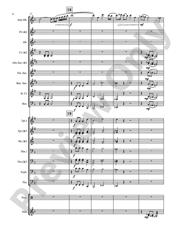 Concertino for Oboe - Concert Band Conductor Score & Parts (Digital Download)