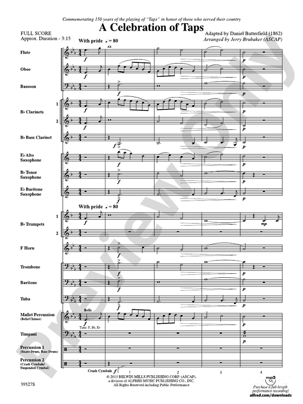 A Celebration of Taps - Concert Band Conductor Score & Parts (Digital Download)
