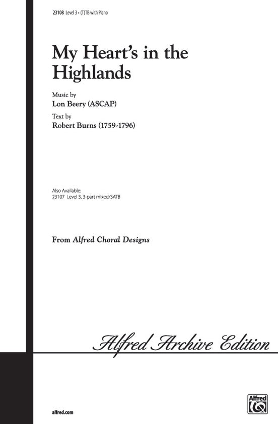 My Heart's in the Highland – (T)TB Choral Octavo (Digital Download)