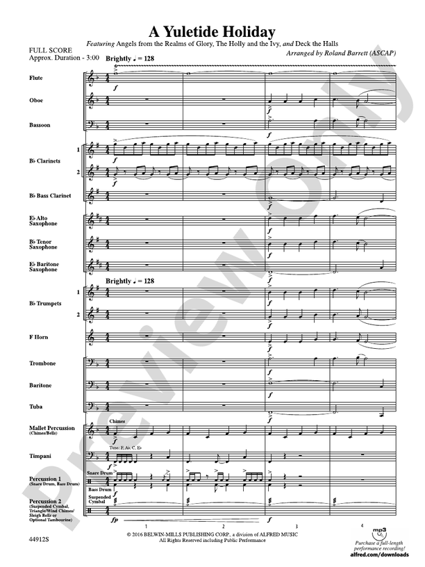 A Yuletide Holiday - Concert Band Conductor Score & Parts (Digital Download)
