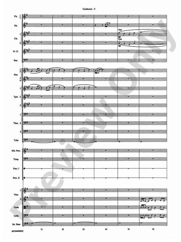 Prairiesong – Full Orchestra Conductor Score & Parts (Digital Download)