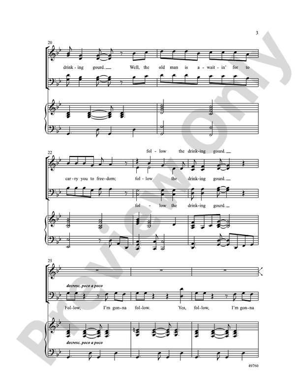 Follow the Drinking Gourd - SATB Choral Octavo (Digital Download)
