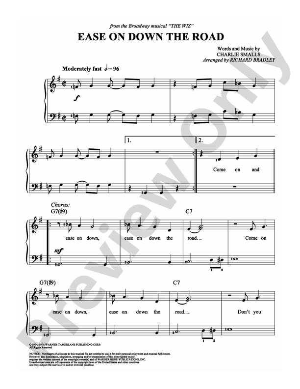 Ease On Down the Road - Arr. Richard Bradley - Easy Piano (Digital Download)