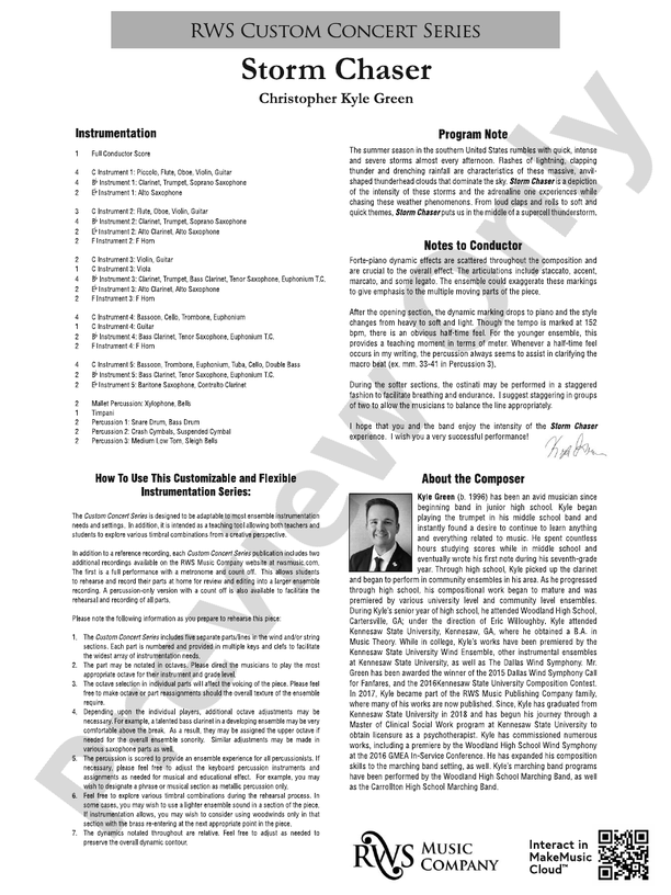 Storm Chaser - Concert Band Conductor Score & Parts(Digital Download)