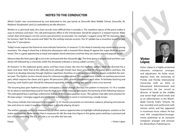 What's Cookin' - Jazz Ensemble Conductor Score & Parts (Digital Download)