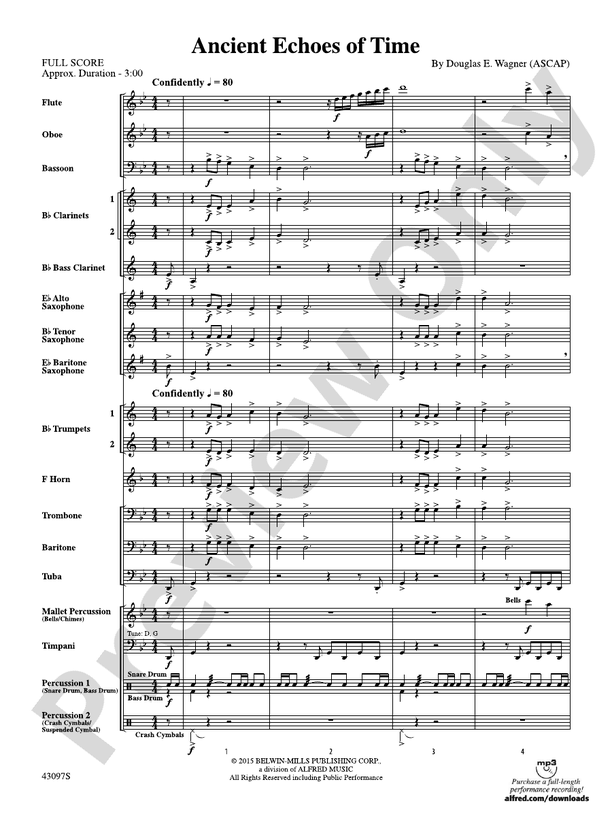 Ancient Echoes of Time - Concert Band Conductor Score & Parts (Digital Download)