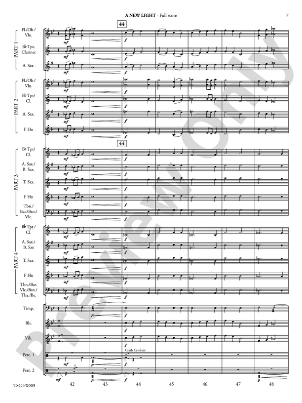 A New Light (Flexible Arrangement) - Concert Band Conductor Score & Parts (Digital Download)