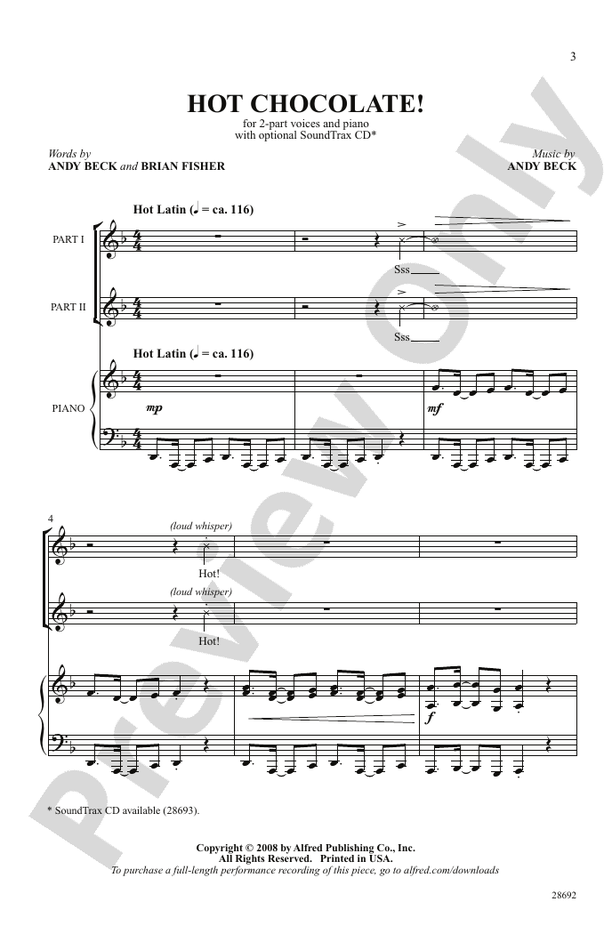 Hot Chocolate! – 2-Part Choral Octavo (Digital Download)