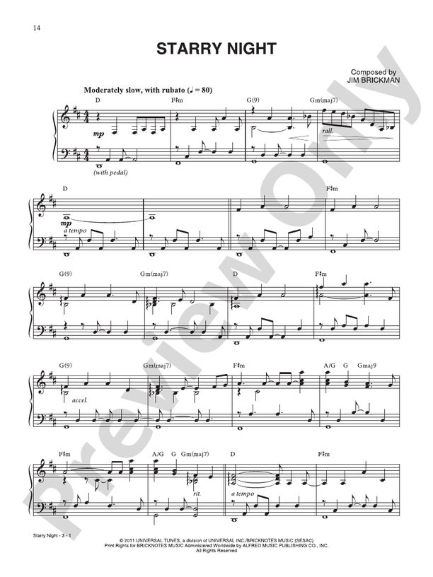 Starry Night - Piano (Digital Download)