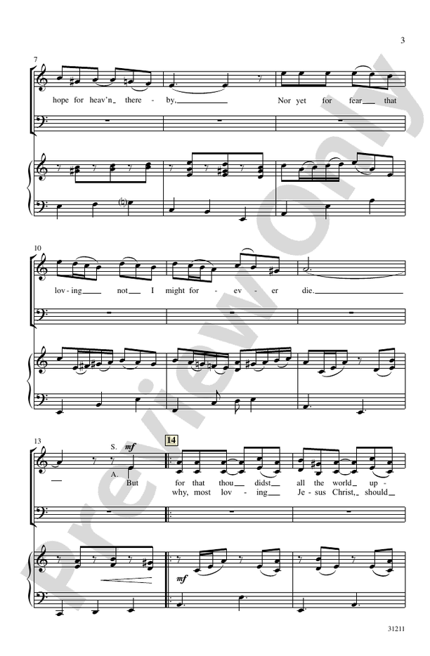 I Love Thee, Lord - SAB Choral Octavo (Digital Download)