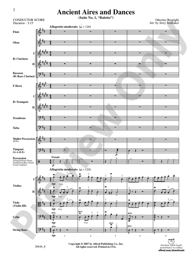 Ancient Aires and Dances, Suite No. 1 (Balletto) – Full Orchestra Conductor Score & Parts (Digital Download)