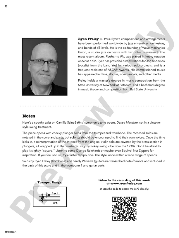 Danse Macabre – Jazz Ensemble Conductor Score & Parts (Digital Download)