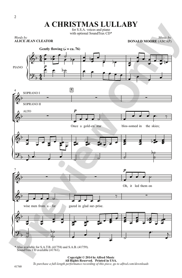 A Christmas Lullaby - SSA Choral Octavo (Digital Download)