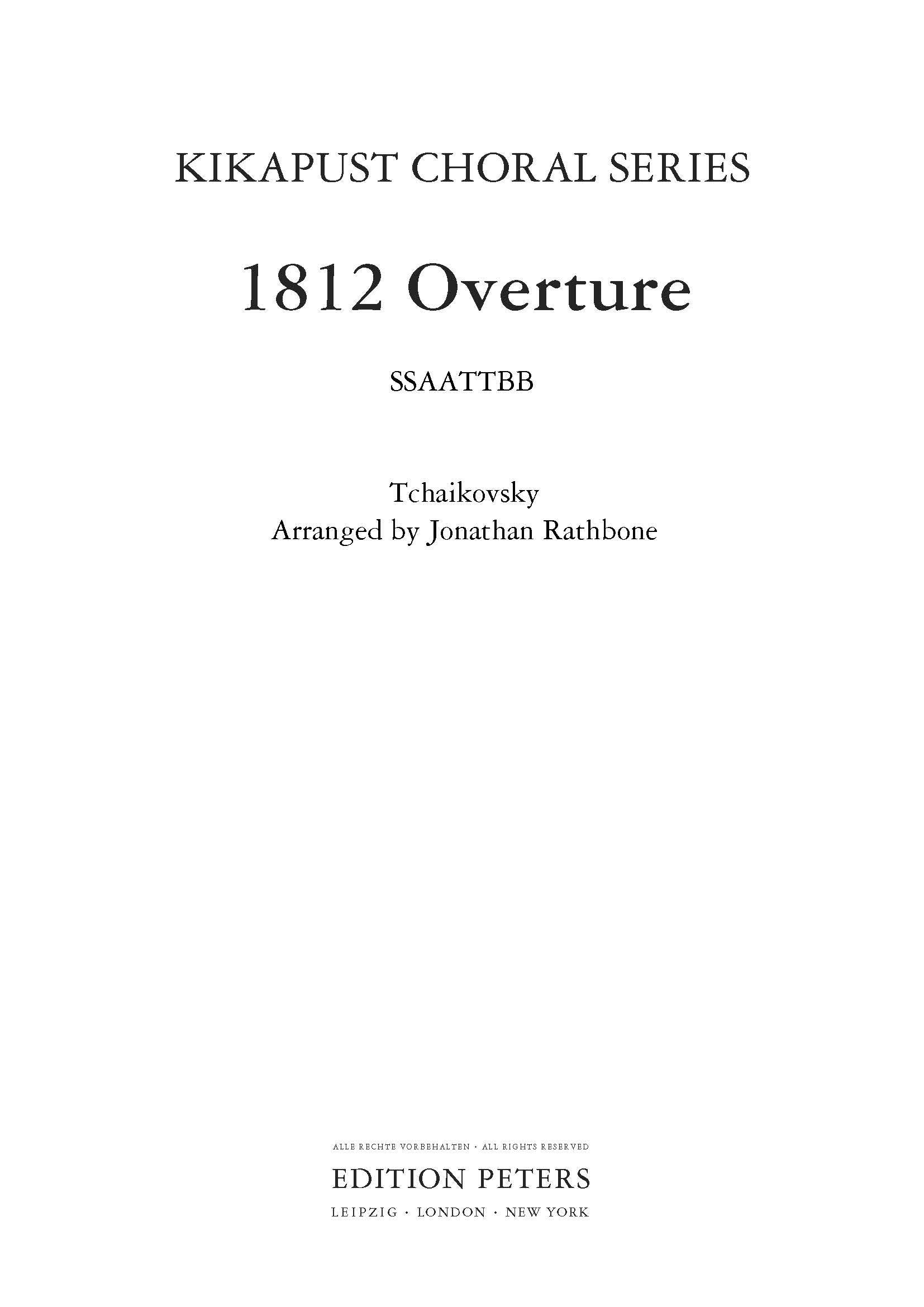 Tchaikovsky - 1812 Overture - SATB Divisi Vocal Score (Digital Download)