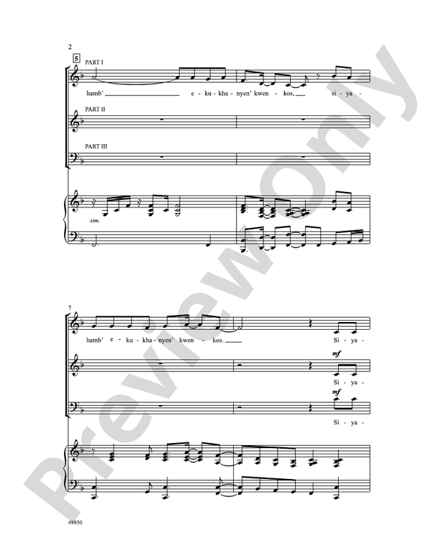 Siyahamba - 3 Part Mixed Choral Octavo (Digital Download)