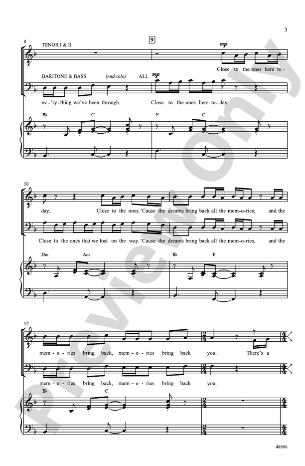 Memories - TTBB Choral Octavo (Digital Download)