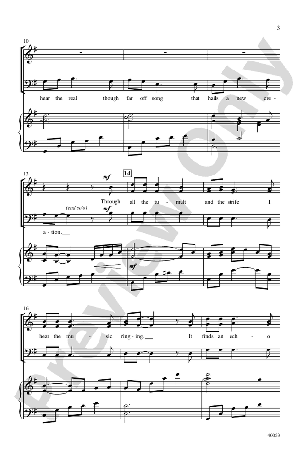 How Can I Keep from Singing? - Arr. Jay Althouse – SAB (Digital Download)
