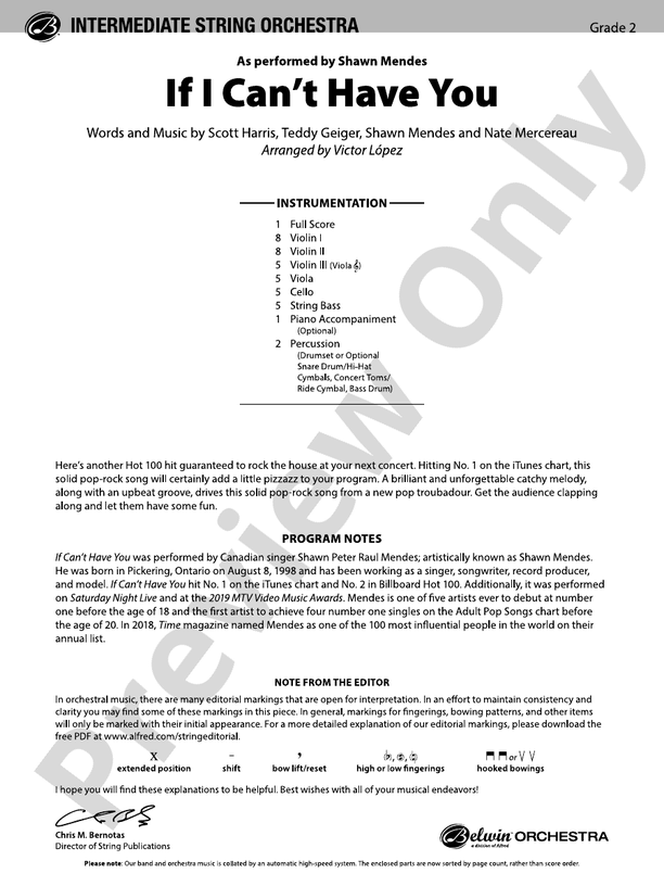 If I Can’t Have You/PIS - String Orchestra Conductor Score & Parts (Digital Download)