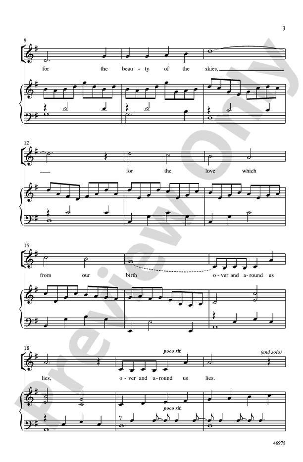For the Beauty of the Earth – SSAB Choral Octavo (Digital Download)