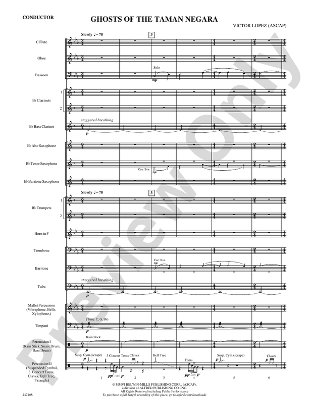 Ghosts of the Taman Negara - Concert Band Conductor Score & Parts (Digital Download)