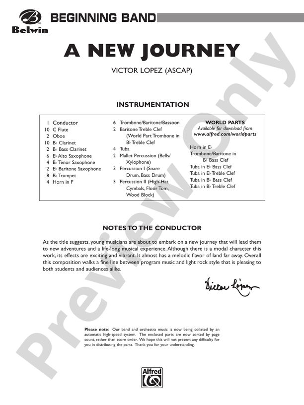 A New Journey - Concert Band Conductor Score & Parts (Digital Download)