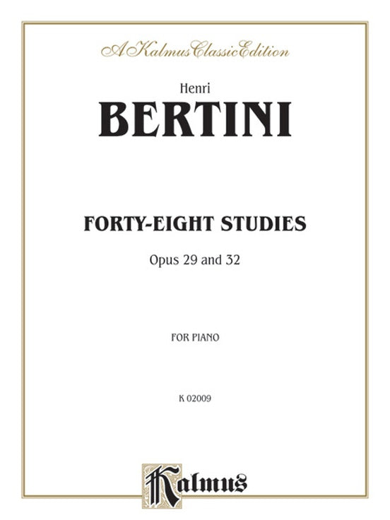 Bertini - Forty-eight Studies, Op. 29 & 32 - Piano Solo (Digital Download)