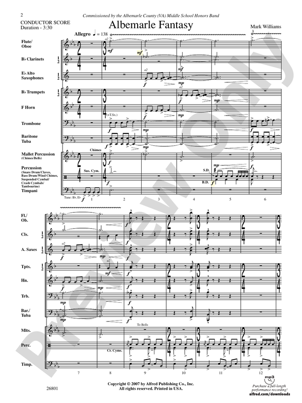 Albemarle Fantasy - Concert Band Conductor Score & Parts (Digital Download)
