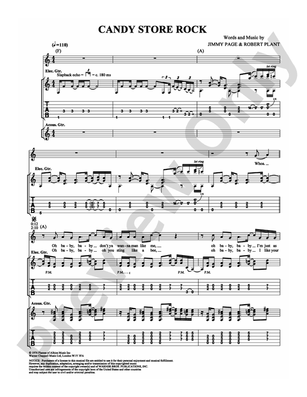 Candy Store Rock - Guitar TAB (Digital Download)