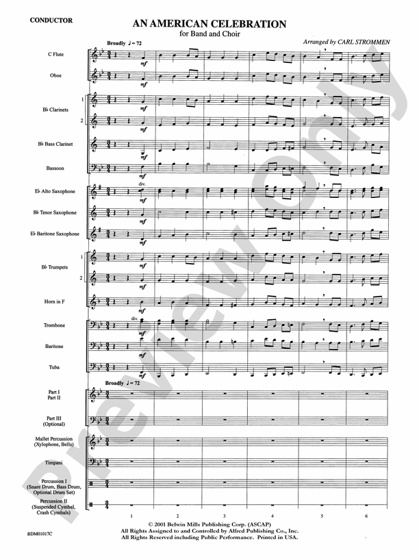 An American Celebration (for Band and Choir) - Concert Band Conductor Score & Parts (Digital Download)