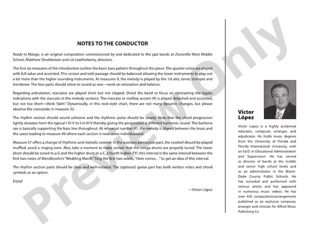 Ready to Mango - Jazz Ensemble Conductor Score & Parts(Digital Download)
