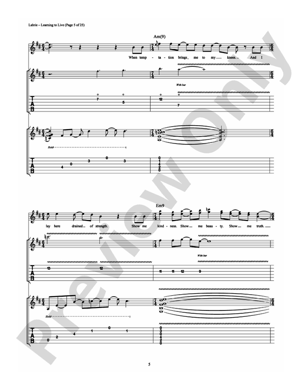Learning to Live - Guitar TAB (Digital Download)
