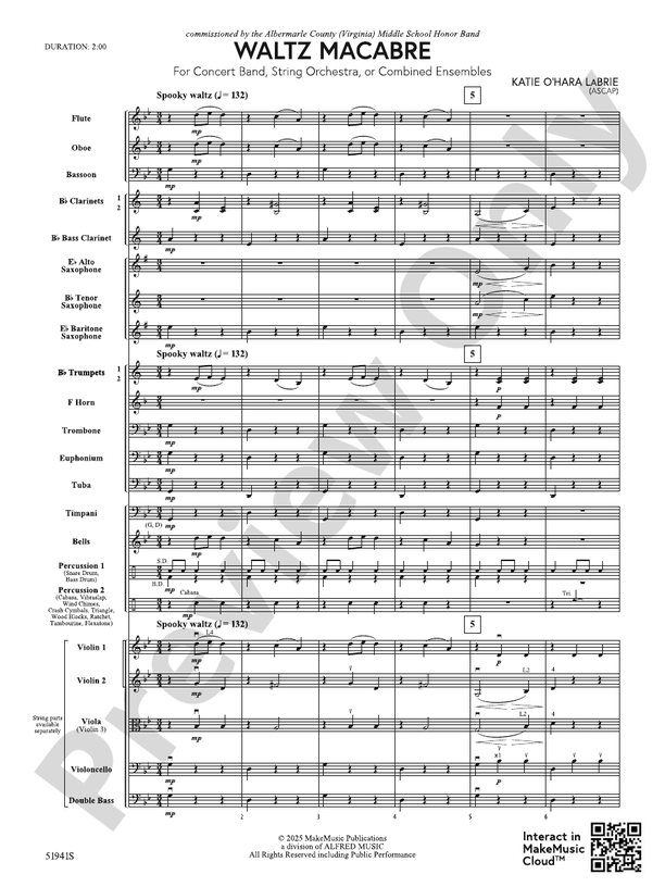 Waltz Macabre - Concert Band Conductor Score & Parts(Digital Download)