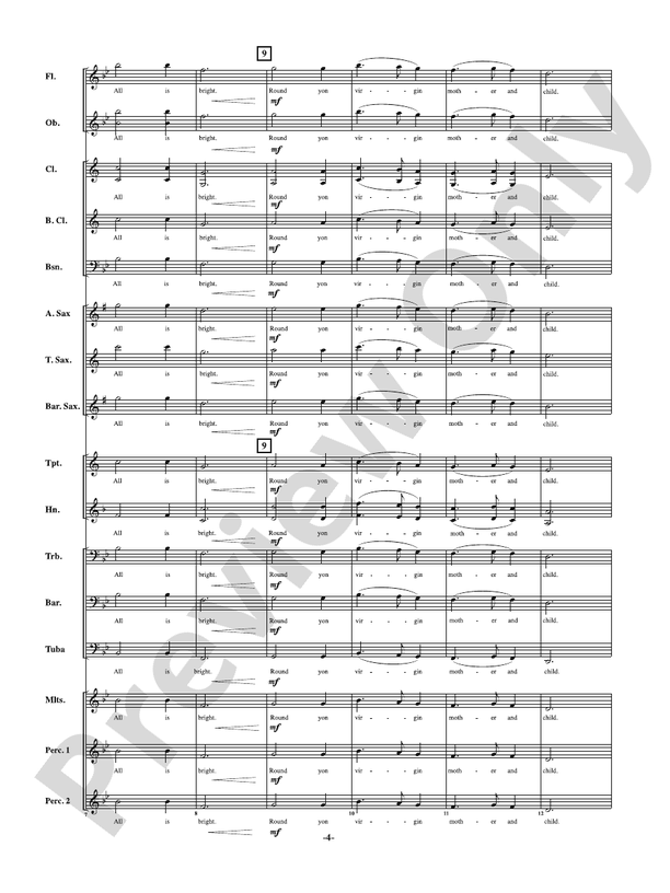 Silent Night - Melody Mine - Concert Band Conductor Score & Parts (Digital Download)
