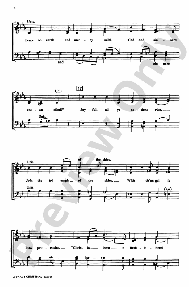 A Take 6 Christmas (A Medley) - SATB, a cappella Choral Octavo (Digital Download)