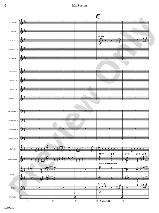 Mr. Fusion – Jazz Ensemble Conductor Score & Parts (Digital Download)