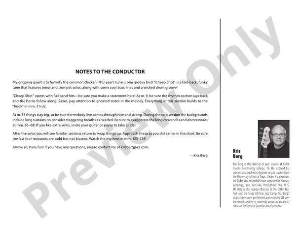 Cheep Shot – Jazz Ensemble Conductor Score & Parts (Digital Download)