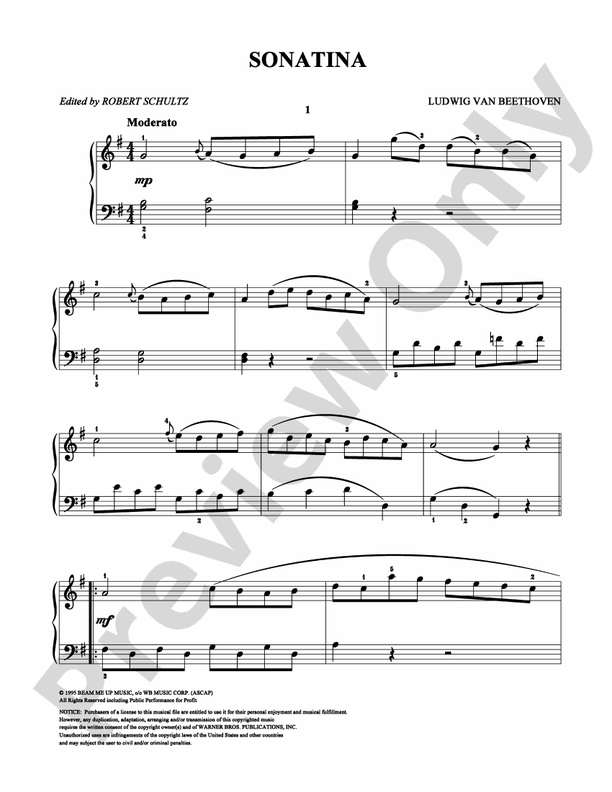 Beethoven - Sonatina - Easy Piano (Digital Download)