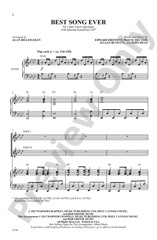 Best Song Ever – 2-Part Choral Octavo (Digital Download)