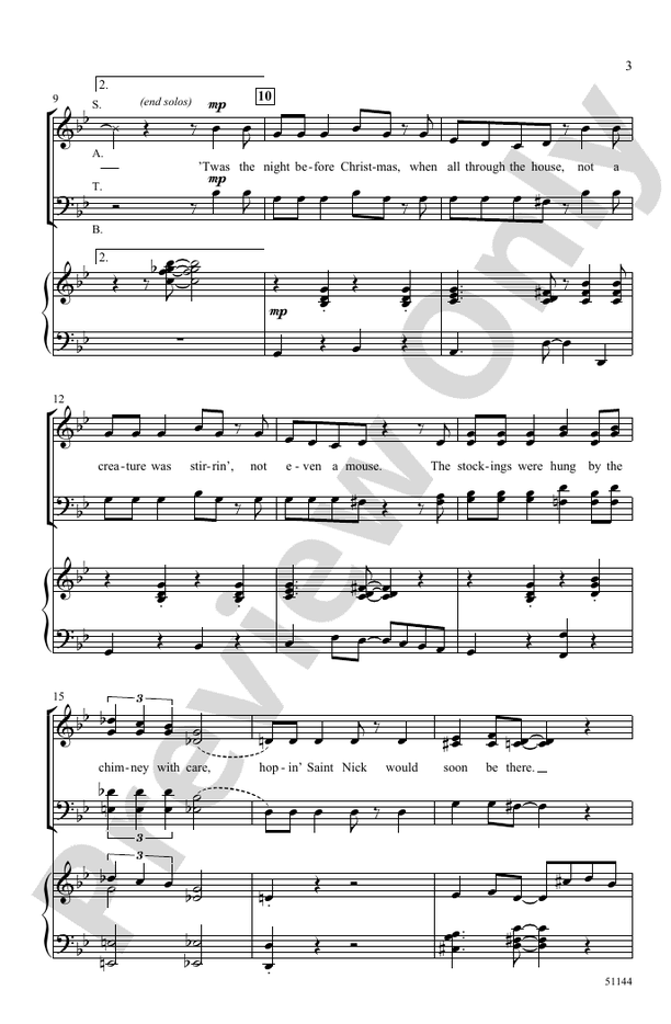 Twas the Night Before Christmas - SATB Choral Octavo (Digital Download)